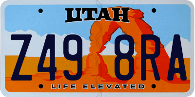 UT license plate Z498RA