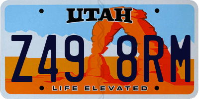 UT license plate Z498RM