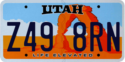 UT license plate Z498RN
