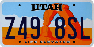 UT license plate Z498SL