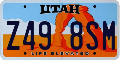 UT license plate Z498SM