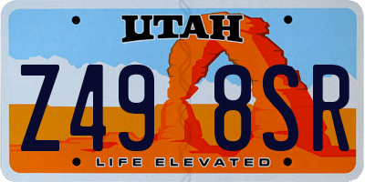 UT license plate Z498SR