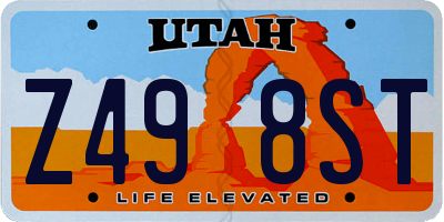 UT license plate Z498ST