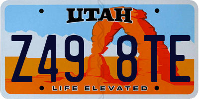 UT license plate Z498TE
