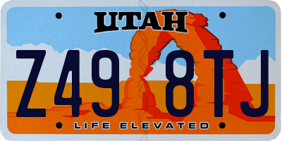 UT license plate Z498TJ