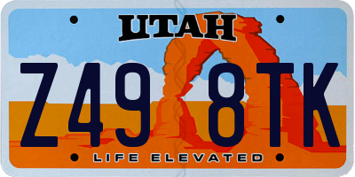 UT license plate Z498TK