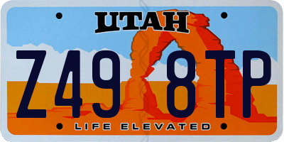 UT license plate Z498TP