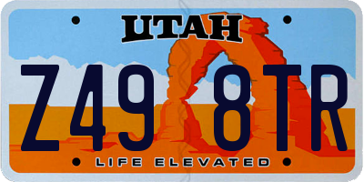 UT license plate Z498TR