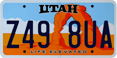 UT license plate Z498UA