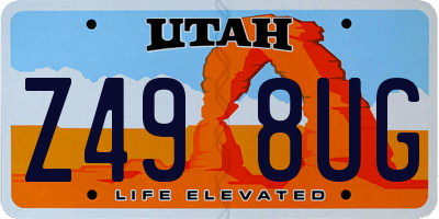 UT license plate Z498UG