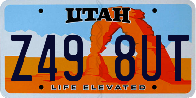 UT license plate Z498UT