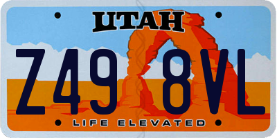 UT license plate Z498VL