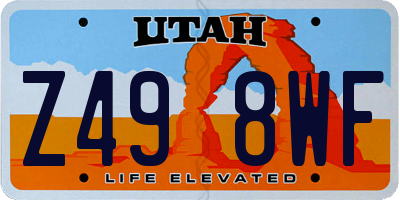 UT license plate Z498WF