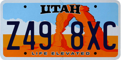 UT license plate Z498XC