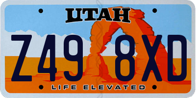UT license plate Z498XD