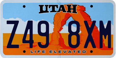 UT license plate Z498XM