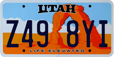 UT license plate Z498YI
