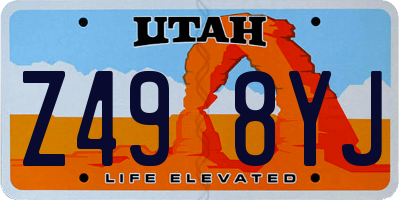 UT license plate Z498YJ
