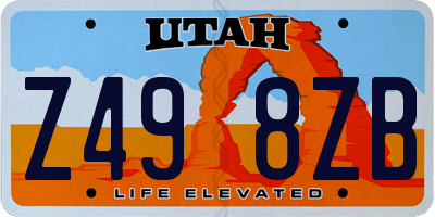 UT license plate Z498ZB