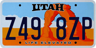 UT license plate Z498ZP