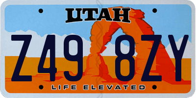 UT license plate Z498ZY
