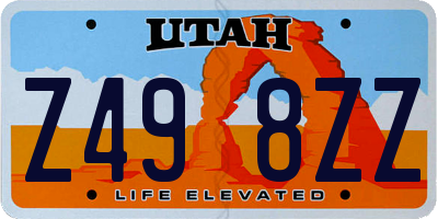 UT license plate Z498ZZ