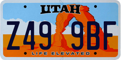 UT license plate Z499BF