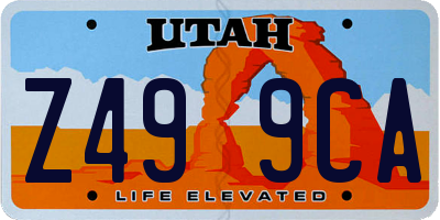 UT license plate Z499CA