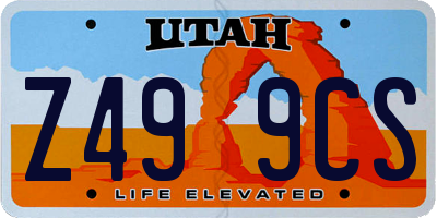 UT license plate Z499CS