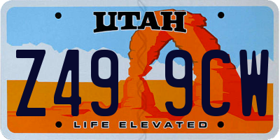 UT license plate Z499CW