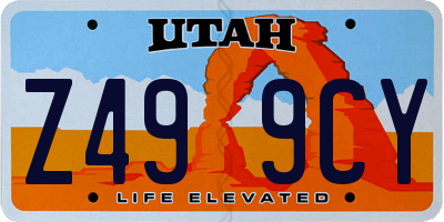 UT license plate Z499CY