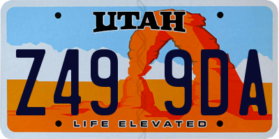 UT license plate Z499DA