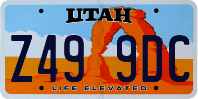 UT license plate Z499DC