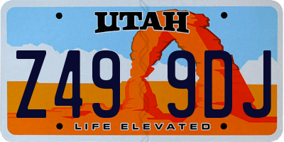 UT license plate Z499DJ