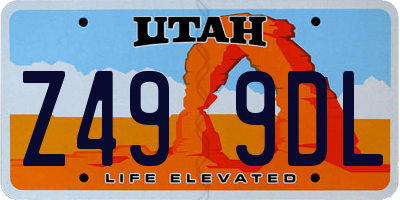 UT license plate Z499DL