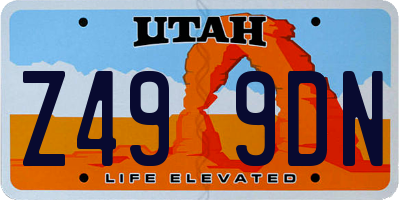 UT license plate Z499DN