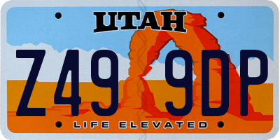 UT license plate Z499DP