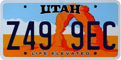 UT license plate Z499EC