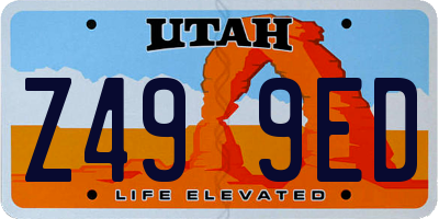 UT license plate Z499ED