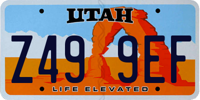 UT license plate Z499EF