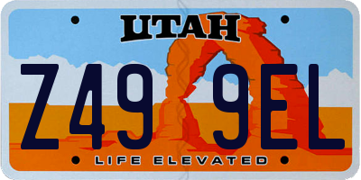 UT license plate Z499EL
