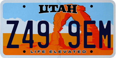 UT license plate Z499EM