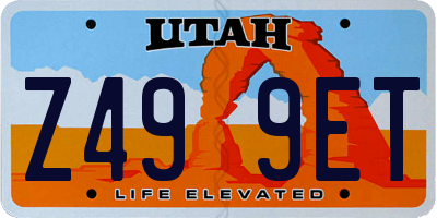 UT license plate Z499ET