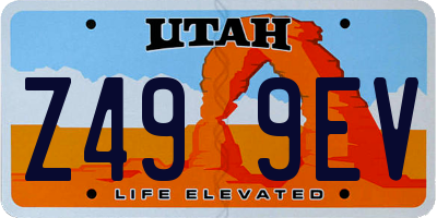 UT license plate Z499EV