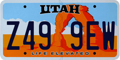 UT license plate Z499EW