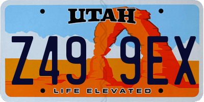 UT license plate Z499EX