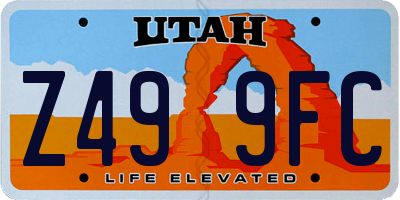 UT license plate Z499FC