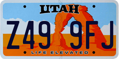 UT license plate Z499FJ