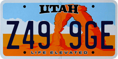 UT license plate Z499GE