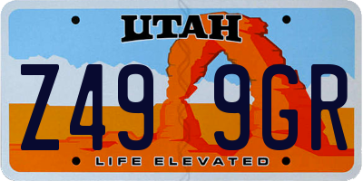 UT license plate Z499GR